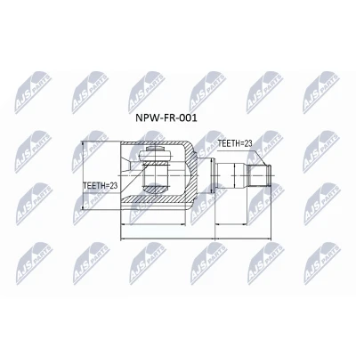 Abbildung von NTY NPW FR 001 Gelenksatz Schaltgetriebe Vorderachse links, getriebeseitig FORD: Focus 2 Schrägheck, Kombi, C Max