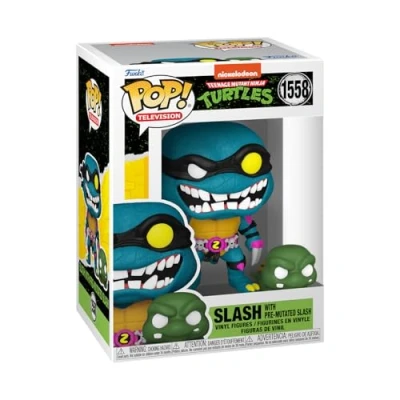 Abbildung von Funko POP! &amp; Buddy: Teenage Mutant Ninja Turtles (TMNT) Slash Turtle Pre mutated, TMNT Retro/Classic Vinyl Sammelfigur Geschenkidee TV Fans