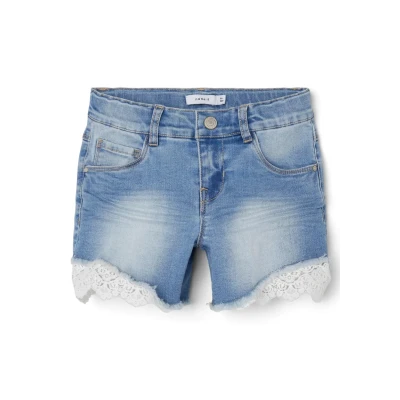 Abbildung von NAME IT Mädchen Nkfsalli Slim Dnm 5372 ha Noos Jeans Shorts, Medium Blue Denim, 128 EU