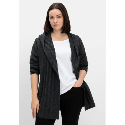Abbildung von sheego by Joe Browns Cardigan Große Größen mit Kapuze und Knopfverschluss