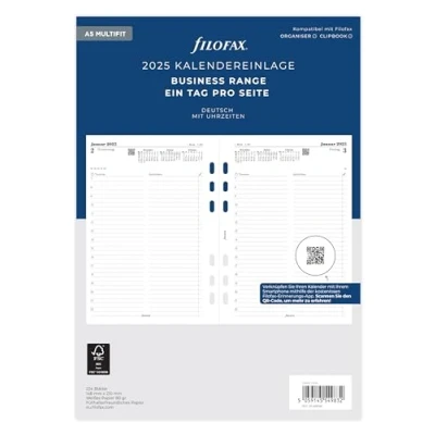 Abbildung von Filofax A5 Multi 1 Tag auf einer Seite (deutsch)2025