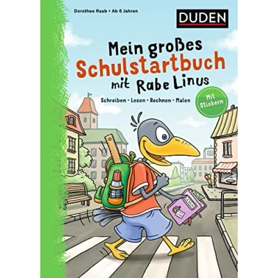 Abbildung von Mein großes Schulstartbuch mit Rabe Linus: Schreiben, Lesen, Rechnen, Malen: Stickern (Mein großer Lernspaß Linus)
