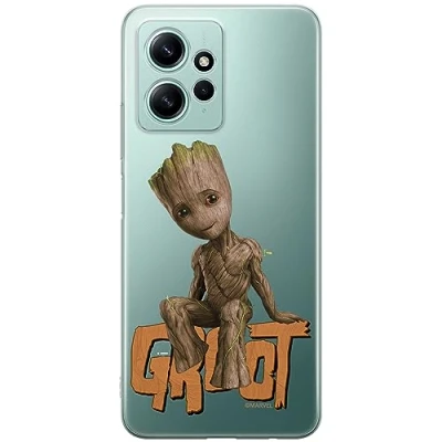 Abbildung von ERT GROUP Handyhülle für Xiaomi REDMI Note 12 4G Original und offiziell Lizenziertes Marvel Muster Groot 005 optimal an die Form des Handy angepasst, teilweise transparent