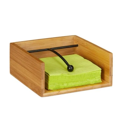 Abbildung von relaxdays Serviettenhalter Bambus, Bambus