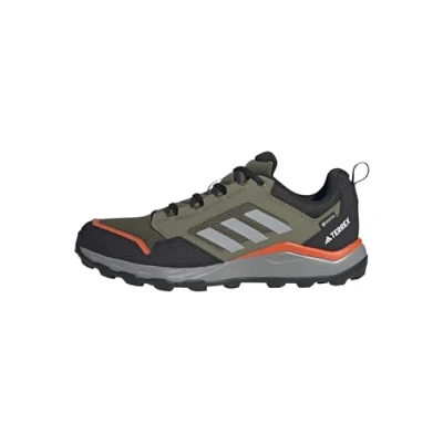 Abbildung von adidas Herren Terrex Tracerocker 2 Gore TEX Trail Running Shoes Trailrunning Schuhe, Olive Strata/Charcoal Solid Grey/Semi Impact Orange, 41 1/3 EU