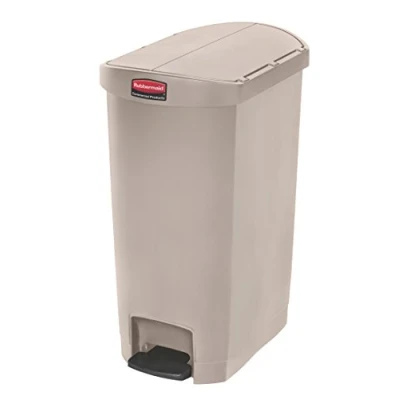 Abbildung von Rubbermaid Commercial Products Slim Jim 1883459 50 Litre End Step On Resin Wastebasket Beige
