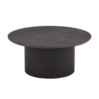 Abbildung von HOME DELUXE Couchtisch Rund ADELINA 90 x 40 cm, lamellen, Wohnzimmertisch, Sofatisch, Tisch, Beistelltisch