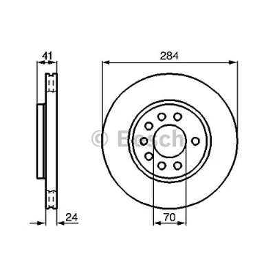 Abbildung von BOSCH 0 986 478 717 Bremsscheibe 284 24 5 110 Belüftet, innenbelüftet geölt legiert/hochgekohlt OPEL: Calibra A, Vectra A Limousine, CC
