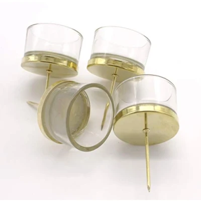 Abbildung von DARO DEKO Teelichthalter Stecker 4 Stück aus Glas und Metall in Gold