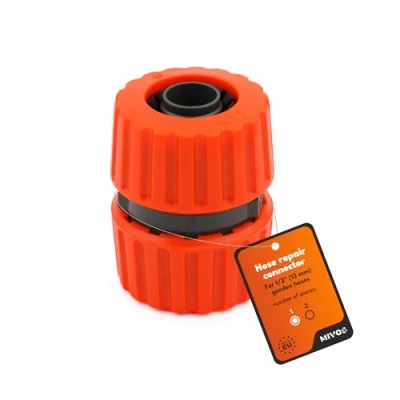 Abbildung von Mivos 1/2 Zoll Gartenschlauch Reparatur Schlauchverbinder zum Anschluss von Wasserschläuchen Schlauchkupplung Verbinden (13 mm) Schläuchen Made in EU