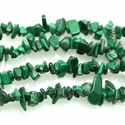 Abbildung von Chips Malachit 3 8mm Perlen für Armbänder Halsketten Auffädeln Grüner Natur Edelstein Approx 80cm Stränge