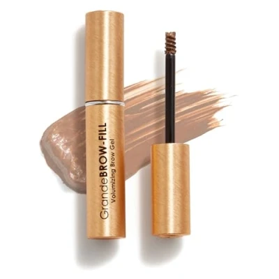 Abbildung von Grande Cosmetics GrandeBROW FILL Volumizing Brow Gel, getönte oder klare Augenbrauen Mascara, weicher, flexibler Halt, wasserfest, Light