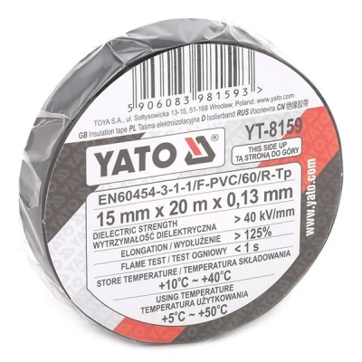 Abbildung von YATO YT 8159 Klebeband 15 schwarz PVC 20 einseitig