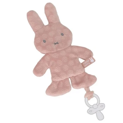 Abbildung von Miffy Kuscheltier Flower Rose 23 cm Schnullerkette Geburt Ultra weich leicht zu greifen tragbar Baby Mädchen oder Jungen Pastellfarben Geschenkidee Dekoration für das Zimmer