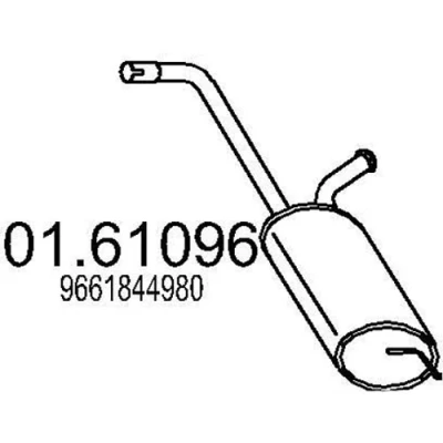 Abbildung von MTS 01.61096 Endschalldämpfer 1150 CITROËN: Jumpy II Kastenwagen, MPV, Pritsche/Fahrgestell, PEUGEOT: Expert Tepee