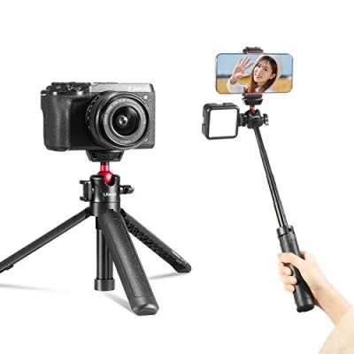 Abbildung von ULANZI MT 16 Stativ &amp; Selfie Stick für Kamera und Smartphone ausziehbares Tischstativ Halterung mit 1/4&quot; Schraube Cold Shoe Mount