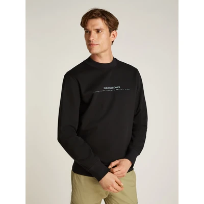 Abbildung von Calvin Klein Jeans Minimal LOGO CREW NECK Sweatshirt, Herren, Größe: Medium, Black