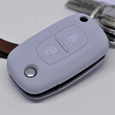 Abbildung von Soft Case Schutz Hülle Auto Schlüssel für Renault Kangoo Smart Forfour Clio Mercedes Benz Citan Klappschlüssel Remote/Farbe: Grau