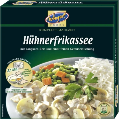 Abbildung von Hühnerfrikassee 480g Packung Wingert Foods