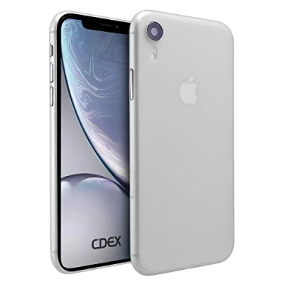 Abbildung von doupi UltraSlim Hülle kompatibel für iPhone Xr (iPhone 10r) 6,1 Zoll, Ultra Dünn Fein Matt Handyhülle Cover Bumper Schutz Schale Hard Case Taschenschutz Design Schutzhülle, weiß