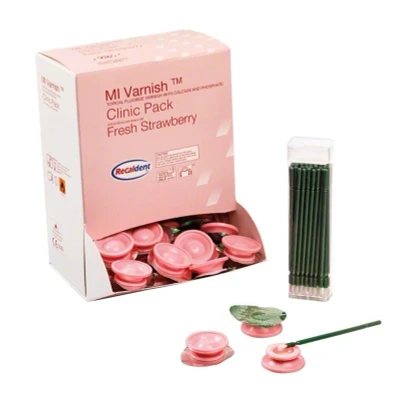 Abbildung von MI Varnish Klinik Pack Erdbeere 100 x 0,50 ml, Einmalpinsel