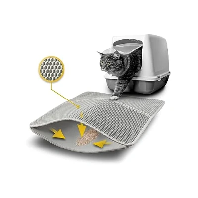 Abbildung von lionto Katzentoilette doppellagige Katzenstreu Matte, doppellagig, grau, 61 cm x 38