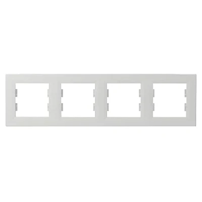 Abbildung von Schneider Electric Asfora EPH5800421D 4 Fach Rahmen für Schalter und Steckdose, Horizontal, weiß