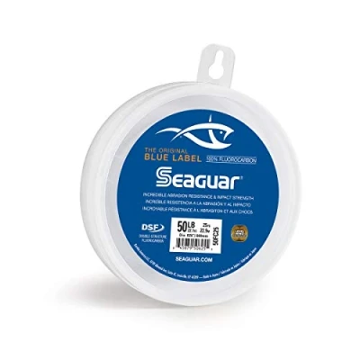 Abbildung von Seaguar Unisex Erwachsene 50FC25 Blue Label Salzwasser Fluorkohlenstoffschnur, 0,66 cm Durchmesser, 22,7 kg getestet, m, transparent, farblos, 50 Pounds/25 Yards