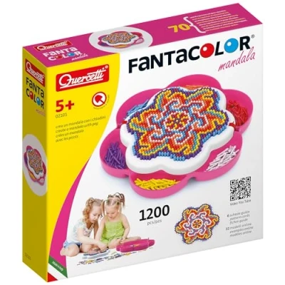 Abbildung von Quercetti 2101 FantaColor Mosaic Kits STEAM Toy, Kid&#039;s Mandalas, Pink
