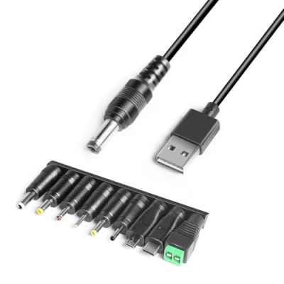 Abbildung von HKY Universal USB Kabel, Netzteil A Stecker auf DC Hohlstecker, Transfer Konvertor Kabel Stecker, Stromkabel Netzkabel für Mini Lautsprecher,USB Hub,USB Fan,LED Lampe,Musicman,Razor
