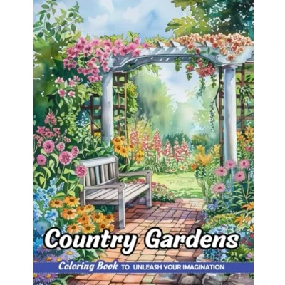 Abbildung von Country Gardens: Adult Coloring Book with Gardens for Stress Relief and Relaxation (Christmas Pages)