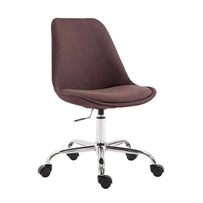 Abbildung von CLP Bürostuhl Toulouse Mit Stoffbezug Schreibtischstuhl Laufrollen Drehstuhl Metallgestell in Chrom Optik Farbwahl, Farbe:braun
