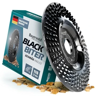 Abbildung von Bayerwald&quot;Black Biter&quot; Raspelscheibe Ø 115 mm x 22,2 schnelles, grobes Abschleifen von Holz &amp; Holzwerkstoffen für Winkelschleifer