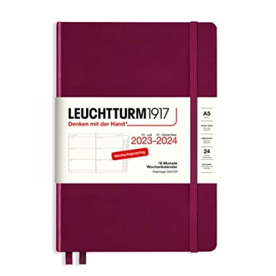 Abbildung von LEUCHTTURM1917 367599 Wochenkalender Medium (A5) 2024, 18 Monate, Port Red, Deutsch
