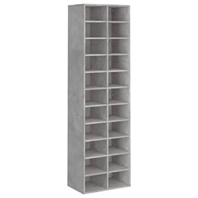 Abbildung von vidaXL Schuhschrank mit 22 Fächern Schuhständer Schuhablage Schuhaufbewahrung Flurregal Standregal Flur Diele Betongrau 54x34x183cm Holzwerkstoff