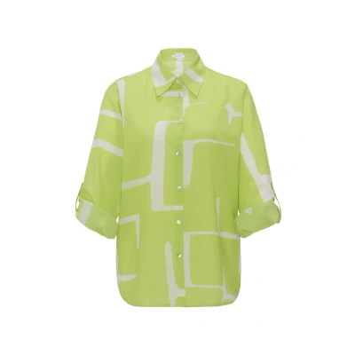 Abbildung von Opus Langarm Fumine Graphic Hemdbluse, Damen, Größe: 38, Lime green