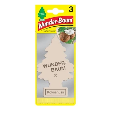 Abbildung von Wunder Baum Luftreiniger Kokos 3er Duftbäumchen Wunderbaum 3 Set Lufterfrischer Kokosnuss