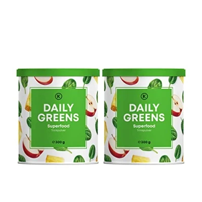 Abbildung von 2x 300 Gramm I Daily Greens Superfood Pulver Alternative zu Athletic mit Superfoods, Vitaminen, Mineralstoffen, vegan Protein und Ballaststoffen Smoothie
