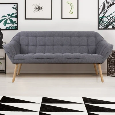 Abbildung von Menzzo Scandinave 3 Sitzer Sofas, Stoff, Hellgrau, L173 x P75 H76cm