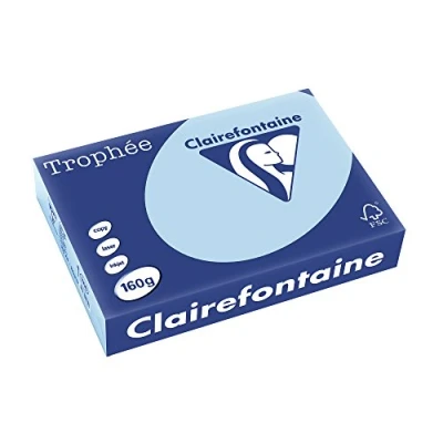 Abbildung von 4 x Clairefontaine Kopierpapier Trophee A4 160g/qm VE=250 Blatt eisbla