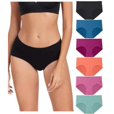 Abbildung von wirarpa Unterhosen Damen Baumwolle Bequeme Unterwäsche Frauen Slips Atmungsaktiv Pantys 6er Pack Mehrfarbig Größe M