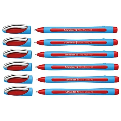 Abbildung von Schneider Slider Memo XB Kugelschreiber (mit Kappe, Strichstärke: XB, Made in Germany) (Rot, 6er)