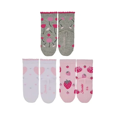 Abbildung von Sterntaler Baby Mädchen 3er Pack Blumen Söckchen, hellgrau Mel, 18