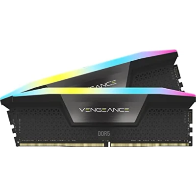 Abbildung von CORSAIR Vengeance RGB DDR5 RAM 16GB (2x8GB) 5200MHz CL40 Intel XMP iCUE Kompatibler Computerspeicher Schwarz (CMH16GX5M2B5200C40)