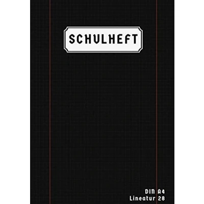 Abbildung von Lineatur 28 Din A4: Matheheft Kariert Doppelrand 50 Blatt Schulheft A4 Rechenheft Mit Rand Schwarz