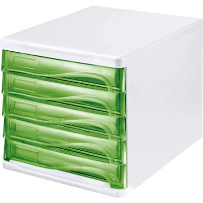 Abbildung von helit H6129450 Schubladenbox „the wave“, grün transparent