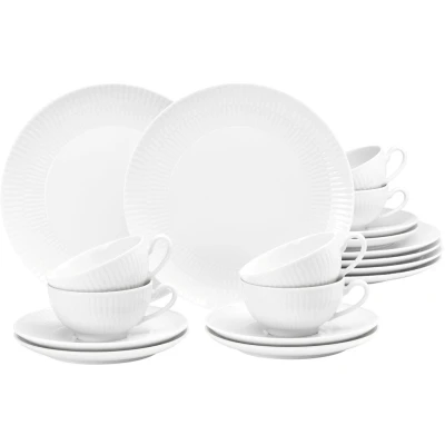 Abbildung von Seltmann Weiden Teeservice &quot;Geschirr Set, 18 Teile, Amina, groß&quot;, (Set, tlg., 6x Teeobertasse, Teeuntertasse, Früstücksteller), Made in Germany