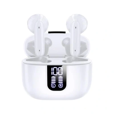 Abbildung von URIZONS ENC Noise Reduction Bluetooth In Ear Kopfhörer Wireless Ohrhörer Earbuds kabellose Kopfhorer für Sportreisen mit USB C Ladekabel und Power Display Weiß