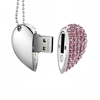 Abbildung von GARRULAX USB Flash Laufwerke, 32 GB Form Herz Diamant High Speed 3.0 Datenspeicher Laufwerk Memory Pen Stick Disk Pendrive (Pink)