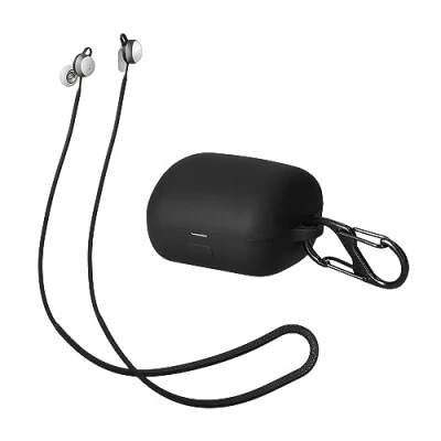 Abbildung von kwmobile 2in1 Set Hülle und Halteband kompatibel mit Sony LinkBuds WF L900 Case Kopfhörer Band Strap 80 cm Schwarz